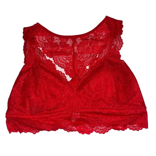 Lace Comfort Wireless Bralette for Everyday Elegance - Red