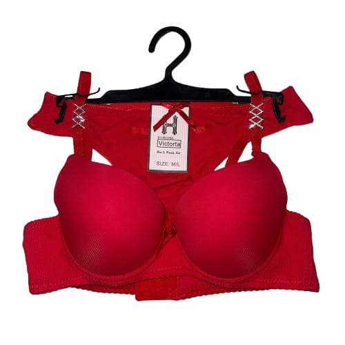 Luxurious Support Bra with Padded Perfection - Red