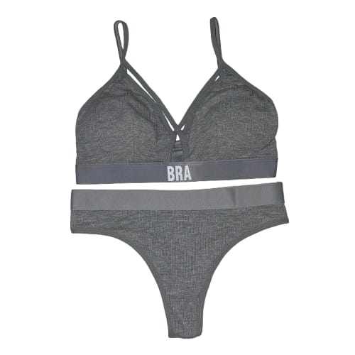 Ribbed Activewear Bra and Seamless Bottoms Set -