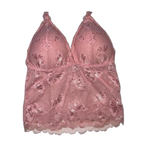 Enchanting Allure: Lace Crop Top - Dusty Pink