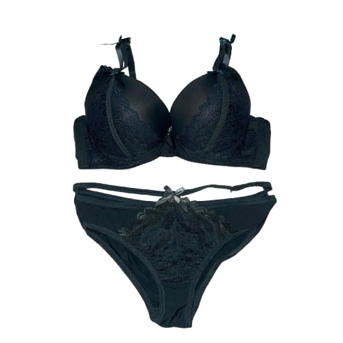 Romantic Allure: Lace Lingerie Set - Dark Green