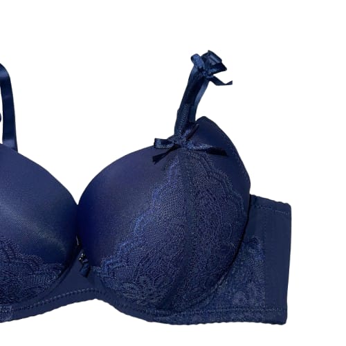 Romantic Allure: Lace Lingerie Set - Deep Blue